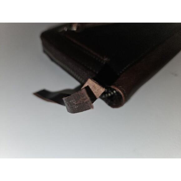 New! Spikes & Sparrow Brown Leather Aspen Wristlet Zip Wallet RFID Protected - Picture 8 of 11